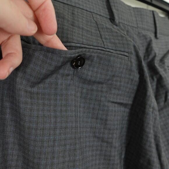 Ted Baker Endurance Sterling Small Checked Trouser Dress Pants Mens SZ 38L Gray - Picture 10 of 16